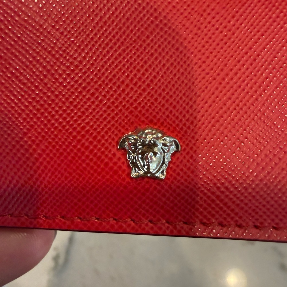 Versace Scarlet Medusa Insignia Leather Card Holder - Picture 4 of 7